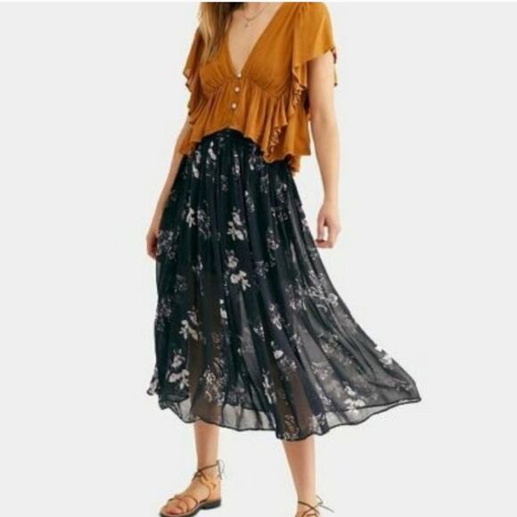NWT Free People Lydia Printed Floral Skirt - Picture 1 of 10